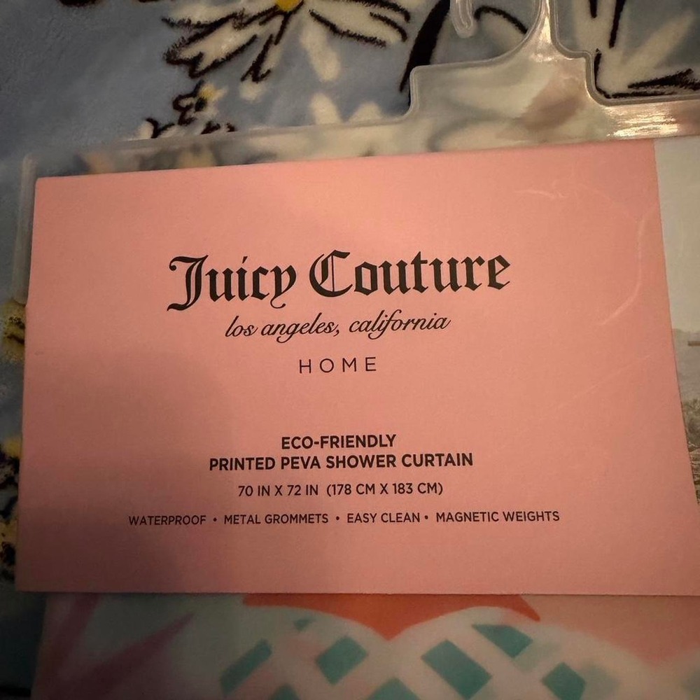 Juicy Couture - Pineapple Colorful Shower Curtain - Brand New - Easy Clean